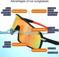 DOWO® - Fietsbrillen - Sportbrillen - Professionele Fietsbril - Lichtgewicht Racefiets -Fietsuitrusting Winkel 1200x1163 4