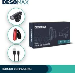 DesoMax® Fietsverlichting Set USB Oplaadbaar Heldere Fietslamp - Voorlicht - Achterlicht - Koplamp - Achterlamp -Fietsuitrusting Winkel 1200x1166 2