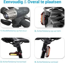 TIGIOO Fietslamp - Fietslampjes Set Koplamp - Fietslamp Voorlicht & Achterlicht USB Oplaadbaar -Fietsuitrusting Winkel 1200x1170 3