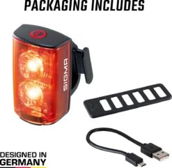 Sigma BUSTER RL 80 Flash USB Fiets Achterlicht - 80 Lumen - Oplaadbaar -Fietsuitrusting Winkel 1200x1173