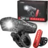 Strex LED Fietsverlichting Set - Voorlicht En Achterlicht - USB Oplaadbaar - Fietslamp - Fietslampjes - Zwart -Fietsuitrusting Winkel 1200x1177 2