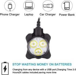 Merkloos LED Fietsverlichting USB Oplaadbaar - 4 Modes - Waterbestendig - Fietslicht - Fietslampjes -Fietsuitrusting Winkel 1200x1184 4