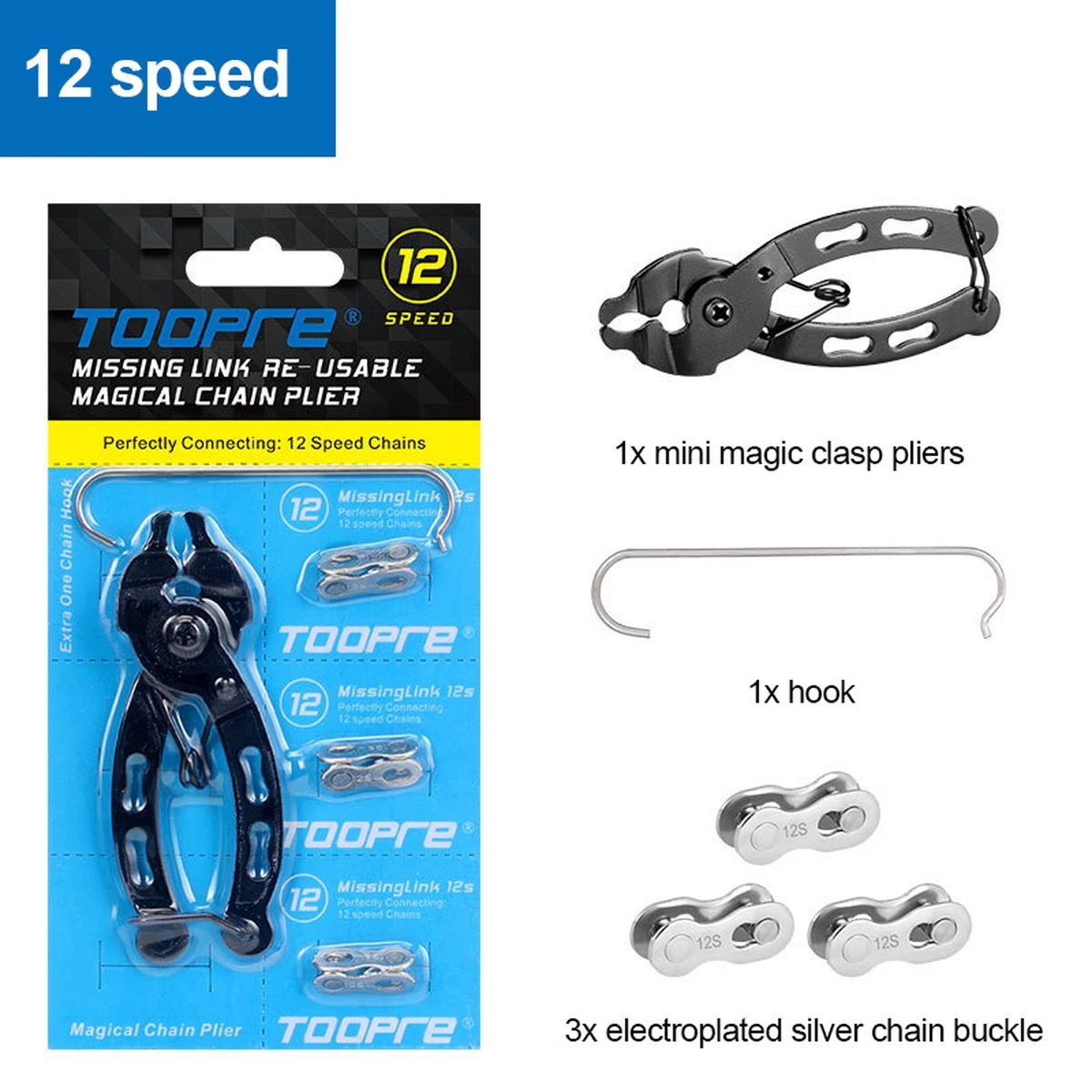 Missing Link Tang Met 3 Losse Schakels Voor Ketting (1x12 Of 2x12) 12 Versnellingen Op Achterderailleur 3 Missing Link Tang Met 3 Losse Schakels Voor Ketting (1x12 Of 2x12) 12 Versnellingen Op Achterderailleur