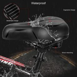 Fiets Zadels - Met Achterlichten- Langzame Rebound Traagschuim - Hol Ergonomisch Breed Tourzadel - MTB Zadel -mountainbikezadel - Fietszadel Dames - Fietszadel Heren - Unisex -Fietsuitrusting Winkel 1200x1200 1014