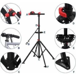 Merkloos Decopatent® Sterke Montagestandaard Fiets - 360° Draaibaar - Verstelbaar + Gereedschapsbakje - Fiets Montage Reparatie Standaard -Fietsuitrusting Winkel 1200x1200 1099