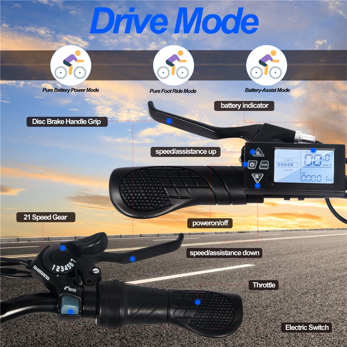 Elektrische Fiets E-Fietsen | E-bike- 26 Inch - Volwassen 250w Elektrische Fiets Volwassen-BK1-Wit 5 Elektrische Fiets E-Fietsen | E-bike- 26 Inch - Volwassen 250w Elektrische Fiets Volwassen-BK1-Wit - Afbeelding 3