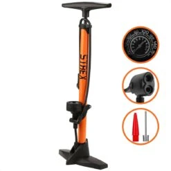 Strex Fietspomp - Drukmeter - 11 Bar – Bal Pomp - Oranje