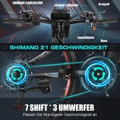 Myatu E-Bike 26-inch E-bike Voor Vrouwen En Mannen, Mountainbike Elektrische Fiets Met 36V 10.4AH Accu En Shimano 21 Versnellingen, 21 Versnellingen, Derailleur, 250 W -Fietsuitrusting Winkel 1200x1200 176