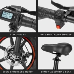 OUXI - V5 - 16 Inch - Elektrische Fiets - E Bike - Elektrische Vouwfiets - APP IOS/ Android - 500W Motor - 15Ah Lithuim Ion Batterij - Zwart -Fietsuitrusting Winkel 1200x1200 179