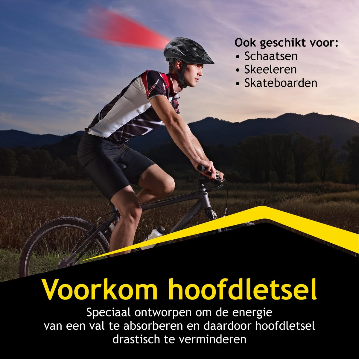 Dunlop Fietshelm - Verstelbaar Van 58 Tot 61 CM - Maat L - Met LED-Verlichting - 3 Lichtmodus - Zwart 5 Dunlop Fietshelm - Verstelbaar Van 58 Tot 61 CM - Maat L - Met LED-Verlichting - 3 Lichtmodus - Zwart - Afbeelding 3