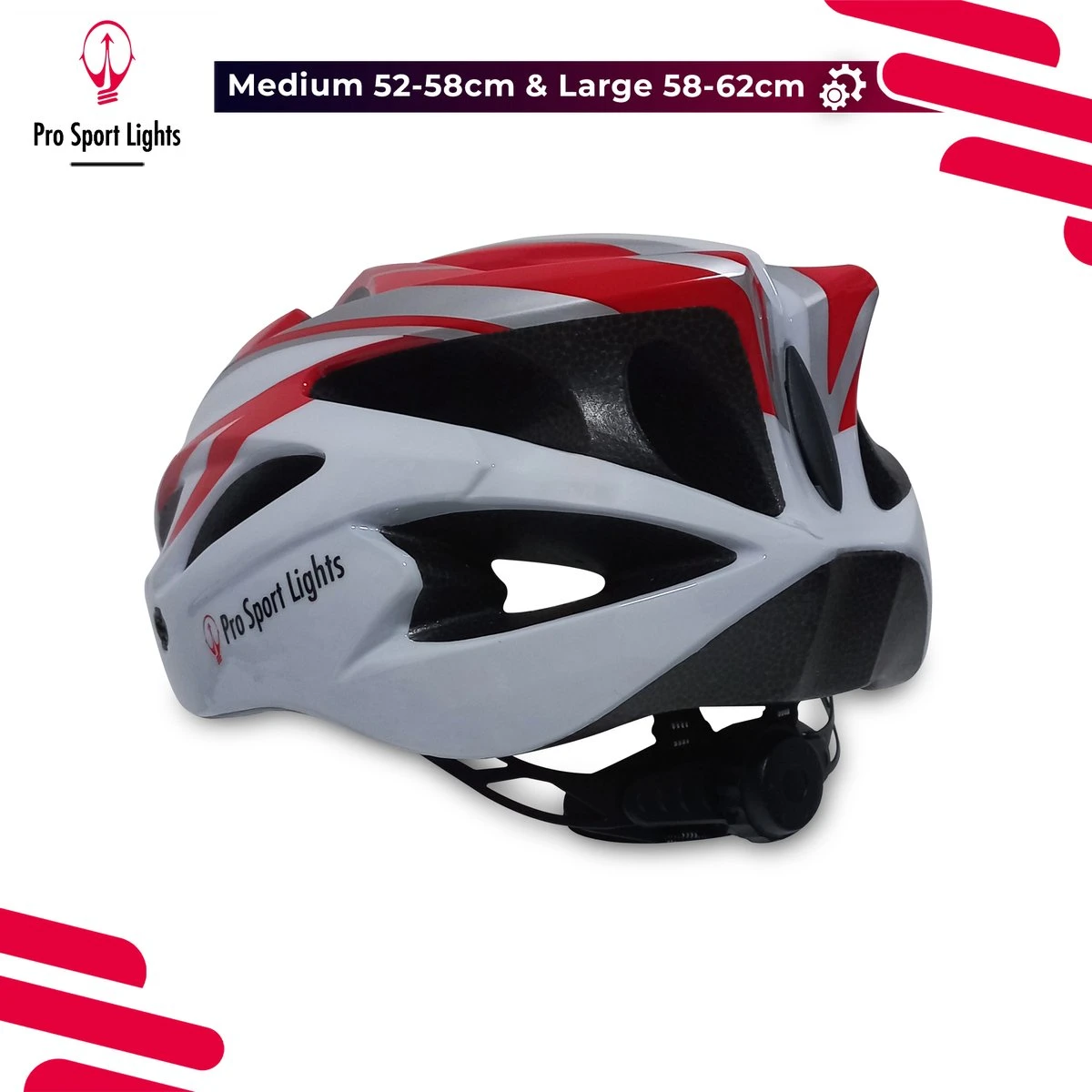 Fietshelm Pro Sport Lights - Volwassenen - Heren Dames - 52/58cm 6 Fietshelm Pro Sport Lights - Volwassenen - Heren Dames - 52/58cm - Afbeelding 4