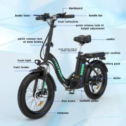 HITWAY E-Bike Elektrische Fiets 20 Inch Fat Tire E-Bicycle Vouwfiets, 250 W/36 V/11,2 Ah Accu, Max. Bereik Tot 35-90 Km, Offroad-mountainbike Met Shimano 7-versnellingen, City EBike Met Slot 14 HITWAY E-Bike Elektrische Fiets 20 Inch Fat Tire E-Bicycle Vouwfiets, 250 W/36 V/11,2 Ah Accu, Max. Bereik Tot 35-90 Km, Offroad-mountainbike Met Shimano 7-versnellingen, City EBike Met Slot -Fietsuitrusting Winkel 1200x1200 3