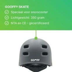 GOOFF® Skate Snorscooter Helm | Brede Pasvorm | 14x Ventilatie | Matgrijs | Lichtgewicht (L) -Fietsuitrusting Winkel 1200x1200 402