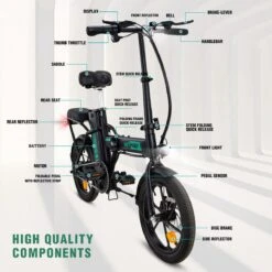 HITWAY Elektrische Fiets Met 36V 7.5Ah Verwijderbare Batterij, Bereik Tot 75 Km Lange Afstand Elektrische Fiets 16 Inch, 250W Achtermotor E-Citybike Holland Bike -Fietsuitrusting Winkel 1200x1200 45