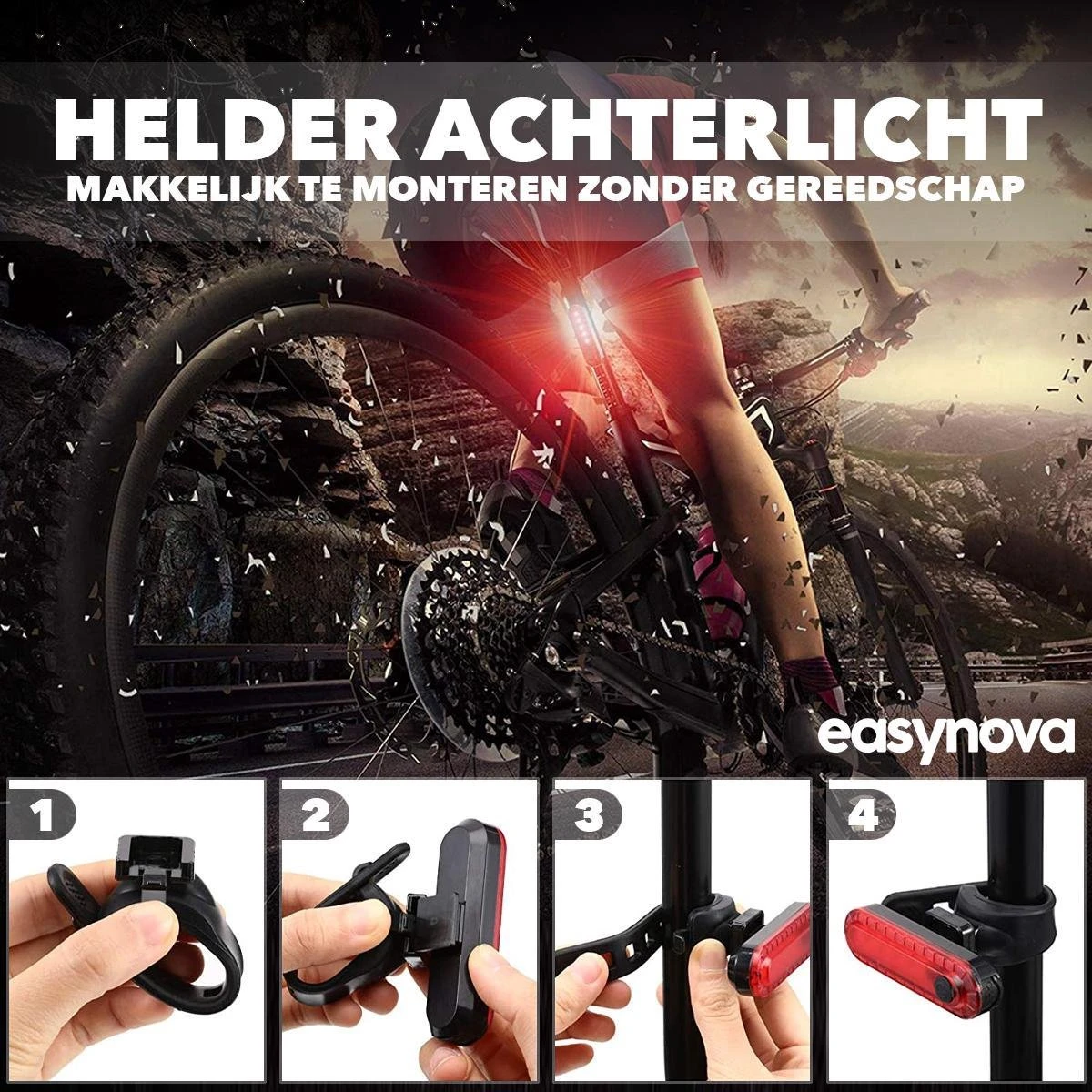 LED Fietsverlichting Set – Oplaadbaar Via USB - Voorlicht En Achterlicht - Waterbestendig - Complete Fietslamp Set 10 LED Fietsverlichting Set – Oplaadbaar Via USB - Voorlicht En Achterlicht - Waterbestendig - Complete Fietslamp Set - Afbeelding 8