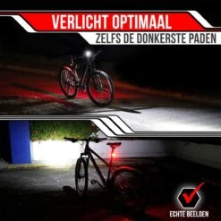 Strex LED Fietsverlichting Set - Voorlicht En Achterlicht - USB Oplaadbaar - Fietslamp - Fietslampjes - Zwart -Fietsuitrusting Winkel 1200x1200 488