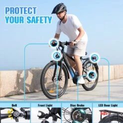 HITWAY 26" Elektrische Mountainbike, 35-70KM Power Assist-fietsen Voor Mannen En Vrouwen， 48V/7,5Ah/250W Krachtige E-bike -Fietsuitrusting Winkel 1200x1200 49