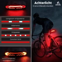BikePro Fiets Achterlicht 2.0 Met Alarm En Richtingaanwijzer - IP54 Waterdicht - USB Oplaadbaar -Fietsuitrusting Winkel 1200x1200 505