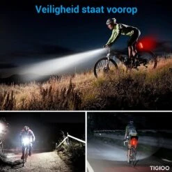 TIGIOO Fietslamp - Fietslampjes Set Koplamp - Fietslamp Voorlicht & Achterlicht USB Oplaadbaar -Fietsuitrusting Winkel 1200x1200 545