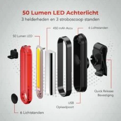 LifeGoods LED Fietsverlichting Set - Voorlicht En Achterlicht - USB Oplaadbaar - Zwart -Fietsuitrusting Winkel 1200x1200 559