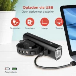 LifeGoods LED Fietsverlichting Set - Voorlicht En Achterlicht - USB Oplaadbaar - Zwart -Fietsuitrusting Winkel 1200x1200 561