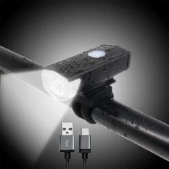 JN Waterdichte Oplaadbare Fietslamp - Voorlicht- 400 Lumen - Superfelle Fietsverlichting Met USB-kabel - Zwart - Koplamp - Voorlamp Fiets -Fietsuitrusting Winkel 1200x1200 584