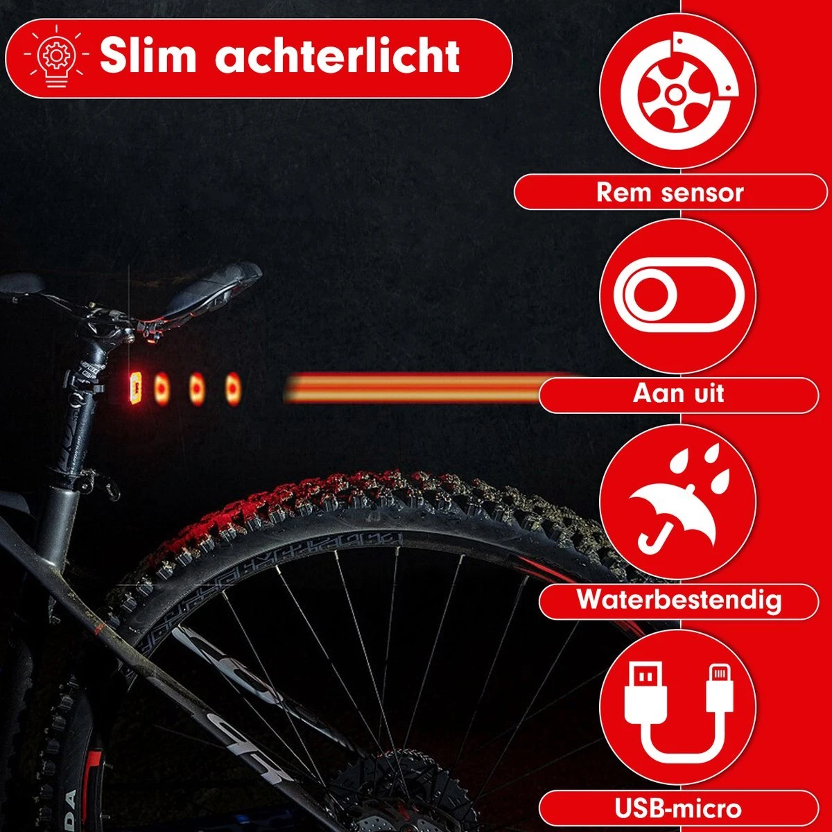 Esioh® Oplaadbare Fietslamp Led Set Wit En Rood – Oplaadbare Fietsverlichting USB – Fietslampjes Voorlicht En Achterlicht 6 Esioh® Oplaadbare Fietslamp Led Set Wit En Rood – Oplaadbare Fietsverlichting USB – Fietslampjes Voorlicht En Achterlicht - Afbeelding 4