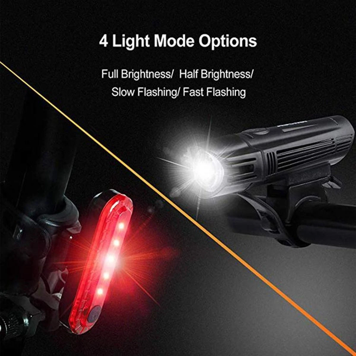 FIEZIO Fietsverlichting - USB Oplaadbaar LED Fietslampen – Waterdicht 7 FIEZIO Fietsverlichting - USB Oplaadbaar LED Fietslampen – Waterdicht - Afbeelding 5