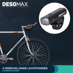 DesoMax® Fietsverlichting Set USB Oplaadbaar Heldere Fietslamp - Voorlicht - Achterlicht - Koplamp - Achterlamp -Fietsuitrusting Winkel 1200x1200 648