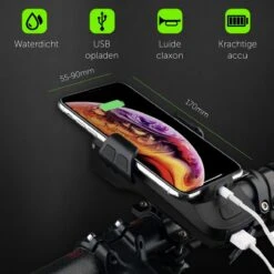 4-in-1 Fietslamp Voorlicht Mét Telefoonhouder - USB Oplaadbaar - Met Powerbank én Toeter - Racefiets Verlichting - Fietslicht Voorlicht Usb Oplaadbaar - Fietsverlichting Set - Licht Voor Fiets - Bike Light -Fietsuitrusting Winkel 1200x1200 656