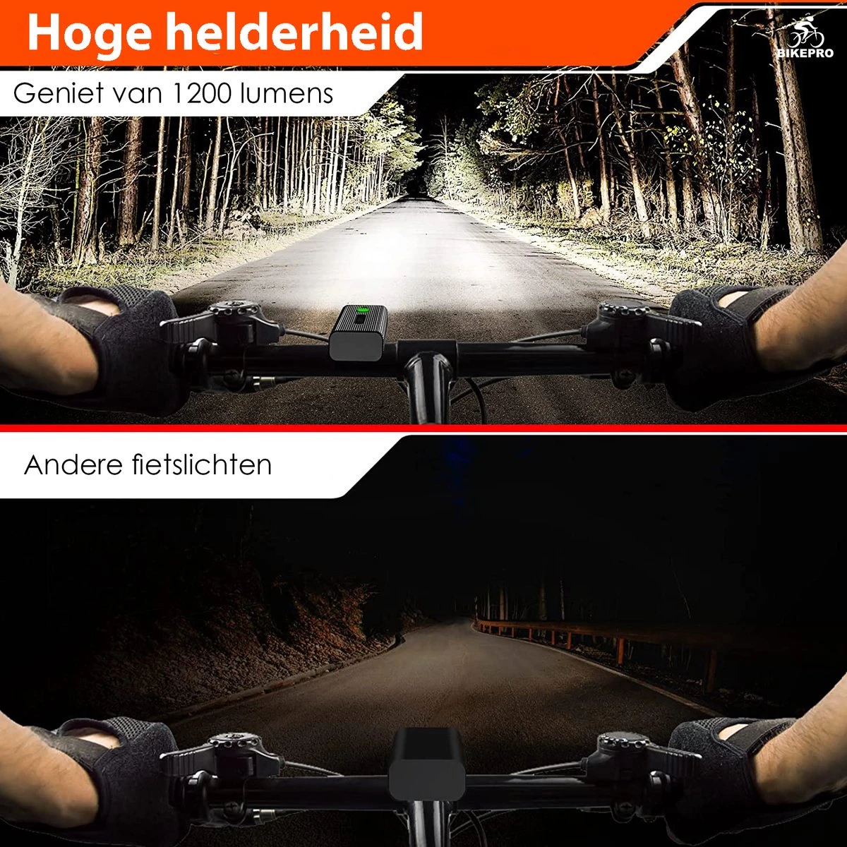 BikePro LED Fietsverlichting Set - Voorlicht En Achterlicht - USB Oplaadbaar - Fietslamp - Koplamp Fiets - Fietslampjes - Fietslichten 4 BikePro LED Fietsverlichting Set - Voorlicht En Achterlicht - USB Oplaadbaar - Fietslamp - Koplamp Fiets - Fietslampjes - Fietslichten - Afbeelding 2