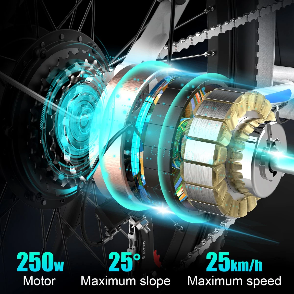 HITWAY Elektrische Fiets Voor Volwassenen | Ebikes Fietsen Stadsfiets | 250W 36V Motor | 7 VERSNELLINGSSYSTEE | 26 Inch - Wit 6 HITWAY Elektrische Fiets Voor Volwassenen | Ebikes Fietsen Stadsfiets | 250W 36V Motor | 7 VERSNELLINGSSYSTEE | 26 Inch - Wit - Afbeelding 4