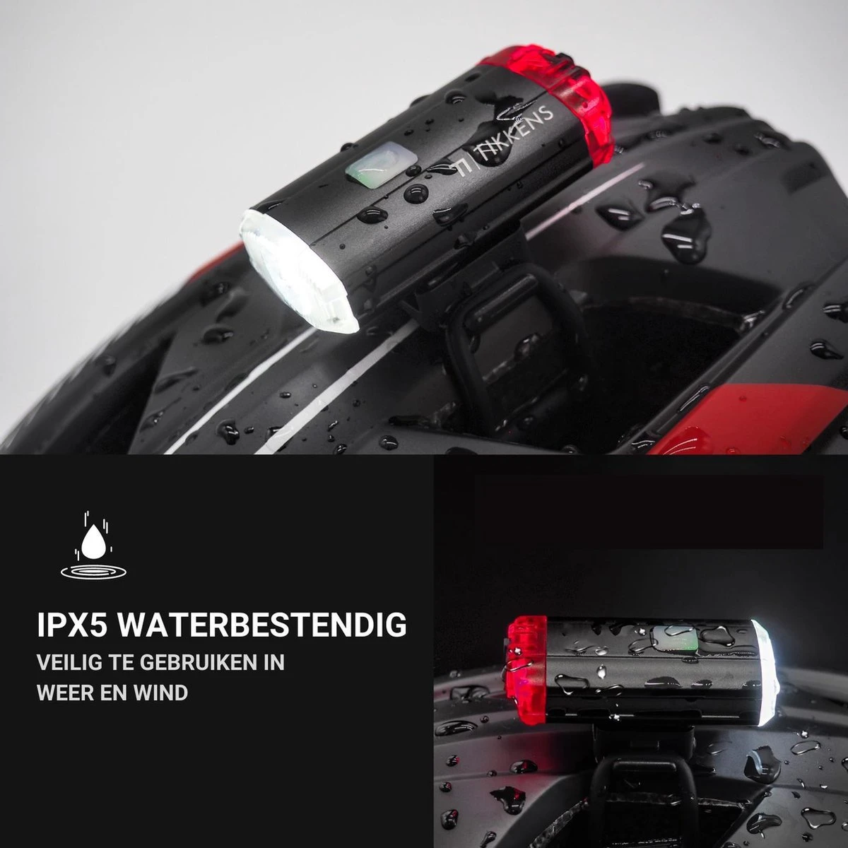 TIKKENS® LED Fietsverlichting Helmlamp - Helm - Voorlicht & Achterlicht - USB Oplaadbaar - Zwart - Voor En Achter - Waterdicht - Fietslampjes 7 TIKKENS® LED Fietsverlichting Helmlamp - Helm - Voorlicht & Achterlicht - USB Oplaadbaar - Zwart - Voor En Achter - Waterdicht - Fietslampjes - Afbeelding 5