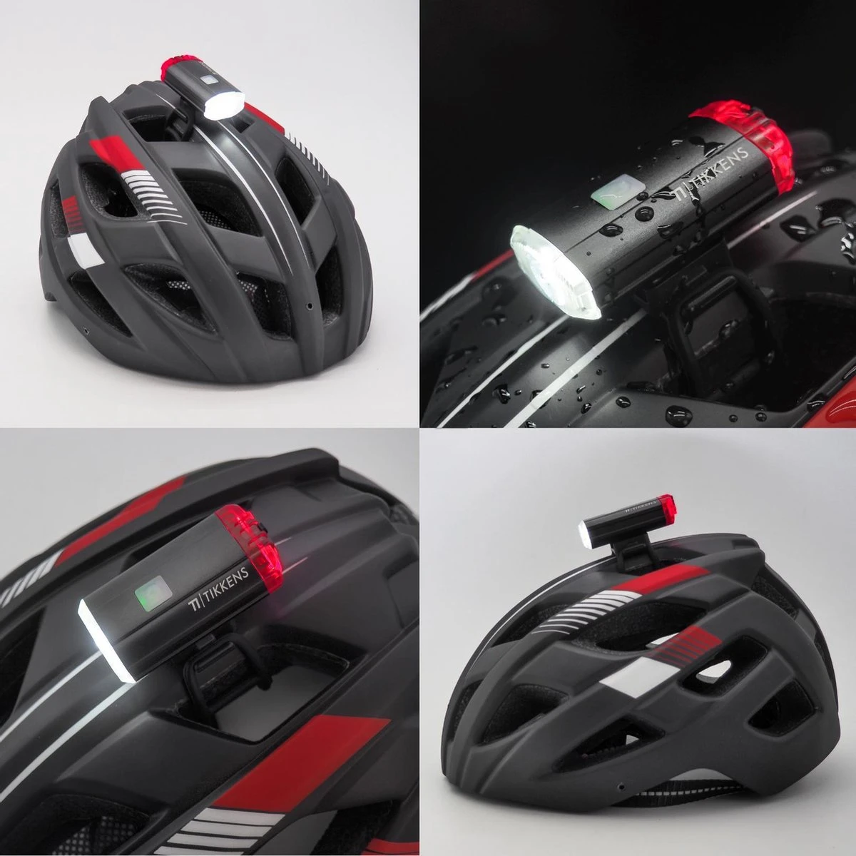 TIKKENS® LED Fietsverlichting Helmlamp - Helm - Voorlicht & Achterlicht - USB Oplaadbaar - Zwart - Voor En Achter - Waterdicht - Fietslampjes 8 TIKKENS® LED Fietsverlichting Helmlamp - Helm - Voorlicht & Achterlicht - USB Oplaadbaar - Zwart - Voor En Achter - Waterdicht - Fietslampjes - Afbeelding 6