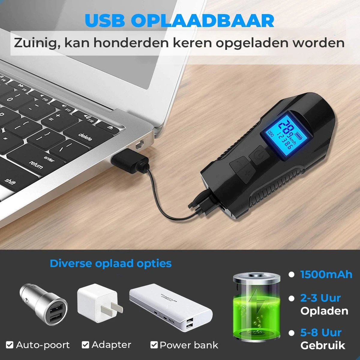 Seidon™ - Fietslamp - Fietsverlichting - Fietslampjes - Fiets Snelheidsmeter - LED Display - Klok - Fietsbel 8 Seidon™ - Fietslamp - Fietsverlichting - Fietslampjes - Fiets Snelheidsmeter - LED Display - Klok - Fietsbel - Afbeelding 6