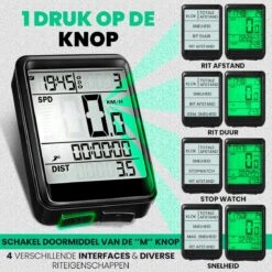 Strex Draadloze Fietscomputer - 17 Functies - Extra Groot Scherm - Draadloze Fiets Computer Draadloos Waterdicht - NL Handleiding -Fietsuitrusting Winkel 1200x1200 861