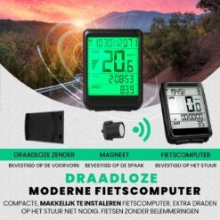 Strex Draadloze Fietscomputer - 17 Functies - Extra Groot Scherm - Draadloze Fiets Computer Draadloos Waterdicht - NL Handleiding -Fietsuitrusting Winkel 1200x1200 862