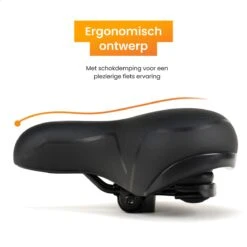 R2B® Fietszadel Voor Dames En Heren - Inclusief Waterdichte Zadelhoes - Zwart - Reflectie En Ventilatie - Gel Zadel / Gelzadel -Fietsuitrusting Winkel 1200x1200 893