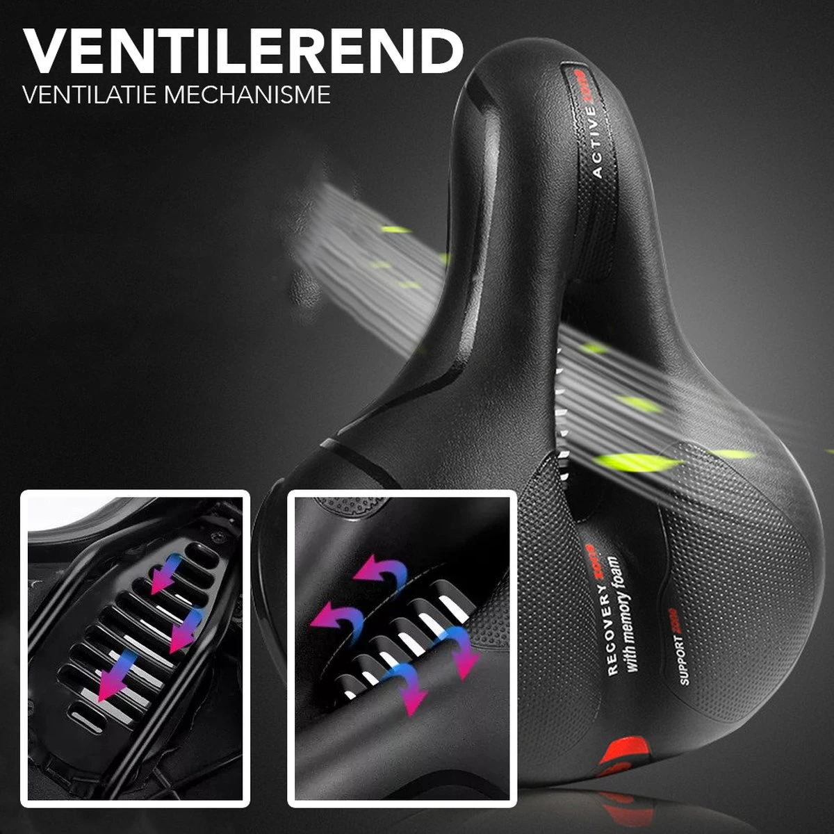 Achaté Fietszadel - Unisex - Extra Comfortabel - Ventilerend - Incl. Zadelhoes En Installatiemateriaal 8 Achaté Fietszadel - Unisex - Extra Comfortabel - Ventilerend - Incl. Zadelhoes En Installatiemateriaal - Afbeelding 6