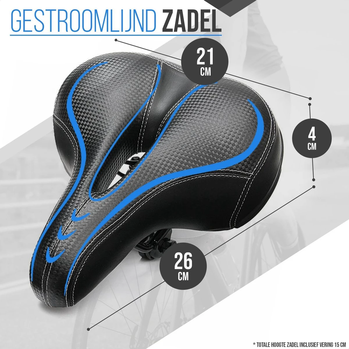 Strex Fietszadel - Unisex - Extra Comfortabel - Ventilerend - Incl. Zadelhoes 5 Strex Fietszadel - Unisex - Extra Comfortabel - Ventilerend - Incl. Zadelhoes - Afbeelding 3