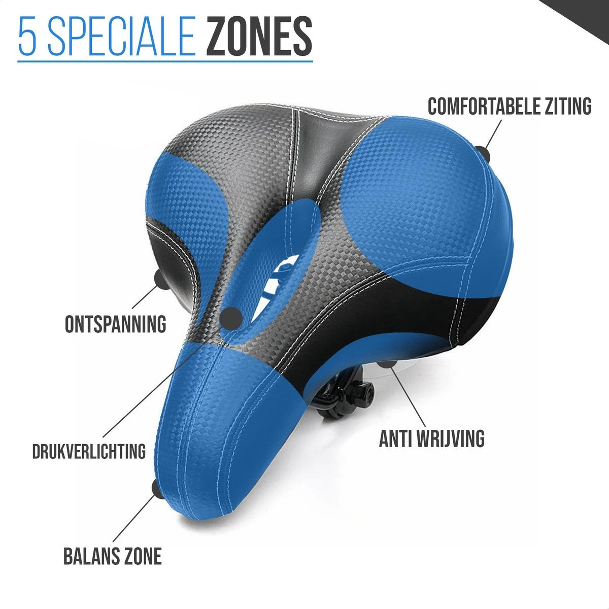 Strex Fietszadel - Unisex - Extra Comfortabel - Ventilerend - Incl. Zadelhoes 6 Strex Fietszadel - Unisex - Extra Comfortabel - Ventilerend - Incl. Zadelhoes - Afbeelding 4