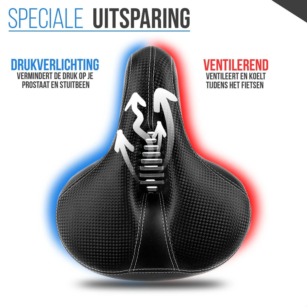 Strex Fietszadel - Unisex - Extra Comfortabel - Ventilerend - Incl. Zadelhoes 7 Strex Fietszadel - Unisex - Extra Comfortabel - Ventilerend - Incl. Zadelhoes - Afbeelding 5