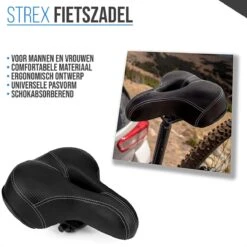 Strex Fietszadel - Unisex - Extra Comfortabel - Ventilerend - Incl. Zadelhoes 23 Strex Fietszadel - Unisex - Extra Comfortabel - Ventilerend - Incl. Zadelhoes -Fietsuitrusting Winkel 1200x1200 916