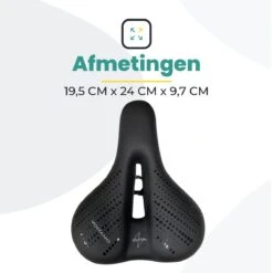 Voltano Dames Fietszadel - Zwart - Uitsparing - Waterdicht - Elastomeer Vering - Gratis Zadelstrop -Fietsuitrusting Winkel 1200x1200 925