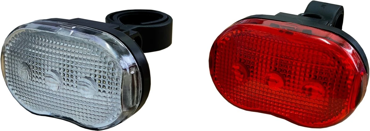 DULA Fietslamp Set Wit - Rood - Fietslampjes - Fietsverlichting - Voor En Achter - 1 Set 3 DULA Fietslamp Set Wit - Rood - Fietslampjes - Fietsverlichting - Voor En Achter - 1 Set
