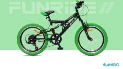 Amigo Fun Ride - Mountainbike 20 Inch - Voor Jongens En Meisjes - Met 7 Versnellingen - Zwart/Groen -Fietsuitrusting Winkel 1200x674 5