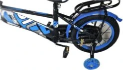 Kinderfiets - 14 Inch Kinderfiets -vanaf 3-5 Jaar Jongens En Meisjes Fietsen - Terugtrap -Rem -Stabilisatoren（2 Zijwieltjes）- Mandje - Achterbank - Blauw -Fietsuitrusting Winkel 1200x692