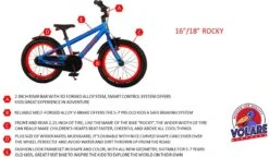 Volare Rocky Kinderfiets - 16 Inch - Zwart Blauw - 95% Afgemonteerd - Prime Collection -Fietsuitrusting Winkel 1200x698