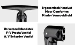 Matzwarte Fietspomp Met Drukmeter én Extra Ventielen - Multifunctioneel Mondstuk – Schrader En Presta – Aluminium Lichtgewicht Vloerpomp – Ballenpomp/ Scooterpomp/ Autobandenpomp -Fietsuitrusting Winkel 1200x712 7