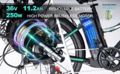 HITWAY 26 Inch E-bike, Elektrische Fiets Voor Heren En Dames, Pedelec Stadsfietsen, 250 W Motor, 36 V/11,2 Ah E-bike, Shimano 7 Versnellingen, 35-90 Km| Wit / Blauw 22 HITWAY 26 Inch E-bike, Elektrische Fiets Voor Heren En Dames, Pedelec Stadsfietsen, 250 W Motor, 36 V/11,2 Ah E-bike, Shimano 7 Versnellingen, 35-90 Km| Wit / Blauw -Fietsuitrusting Winkel 1200x742 4